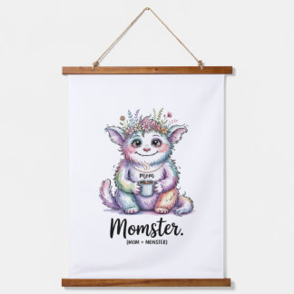 Momster. (Mom + Monster) Wandteppich Mit Holzrahmen