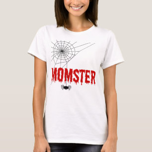 Momster Red Dripping Schriftart Spider Web T-Shirt