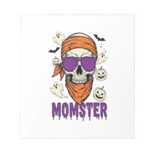 Momster-Schädel Lustige Halloween-Mama Notizblock