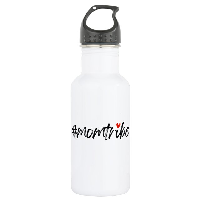 #MomTribe | Modern Motherhood Script Mother's Day Edelstahlflasche (Vorderseite)