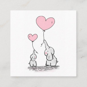 MOMY Calling Card Niedlich Elephant Business Card Quadratische Visitenkarte