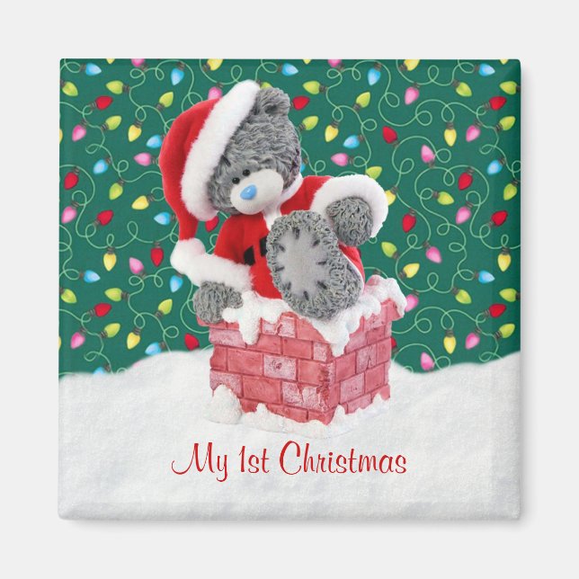 Mon 1er Noël - Père Noël Teddy Bear Magnet (Devant)