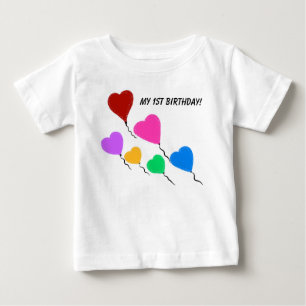 Mon 1er T-shirt bébé en ballons cardiaques pour an