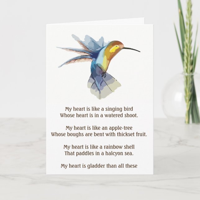 Mon amour est venu - carte de valentine de poésie (Devant)
