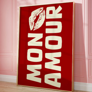 Mon Amour Impression de Typographie Rétro   Amour 