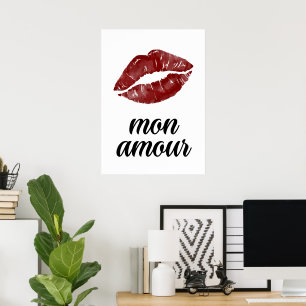 Mon amour lips poster