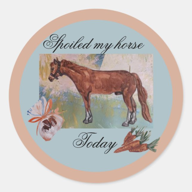 mon autocollant rond classique journal cheval gâch (Devant)