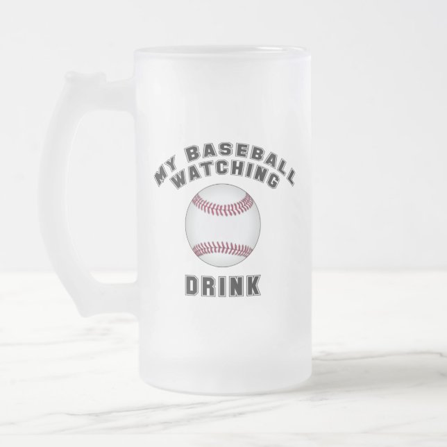 Mon Baseball Regarder Boire Frosted Glass Beer Mug (Gauche)