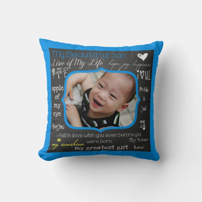 Mon Beau Fils Photo Personnalisée Oreiller (Recto)