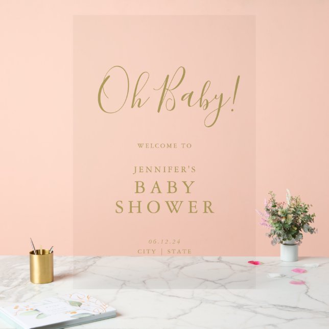 Mon bébé ! Baby shower de script Welcome Gold (Mariage)
