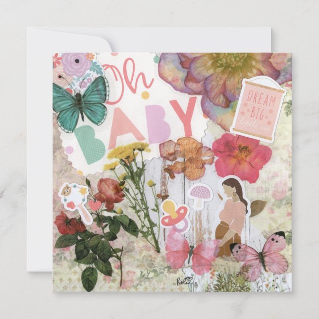 Mon bébé ! Carte de voeux baby shower plat (Devant)