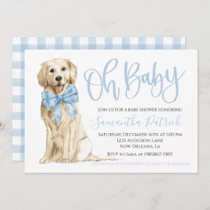 Mon bébé ! Cute Chien Blue Boy Shoy Invitation