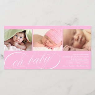 Mon bébé Faire-part de naissance rose