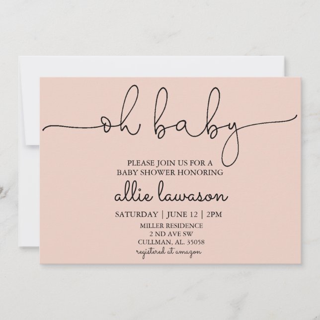 Mon bébé | Invitation Baby shower (Devant)