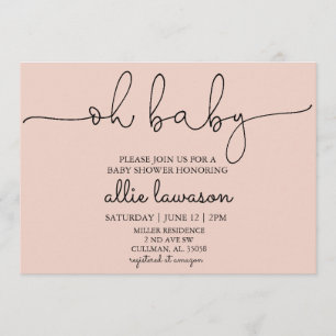 Mon bébé   Invitation Baby shower