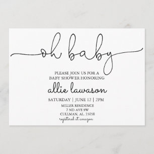 Mon bébé   Invitation Baby shower