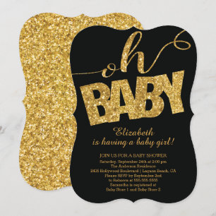 Mon bébé ! Parties scintillant d'or Invitation Bab
