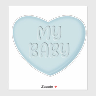 Mon Bébé Pastel Blue Candy Heart Sticker