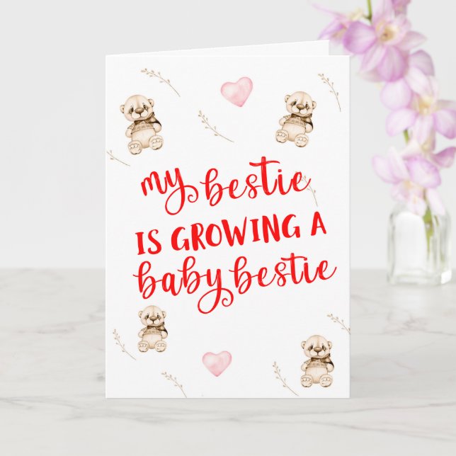 Mon Bestie Est Une Carte Personalisée Enceinte (Orchidée)