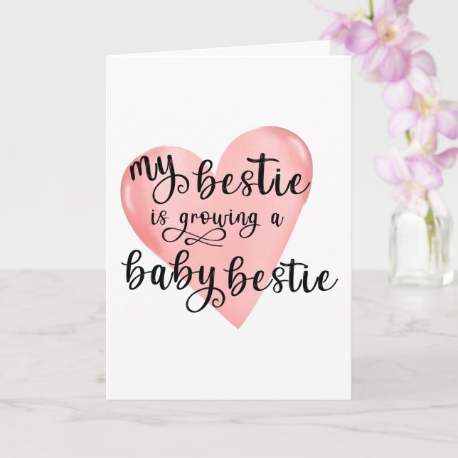 Mon Bestie Est Une Carte Personalisée Enceinte (Orchidée)