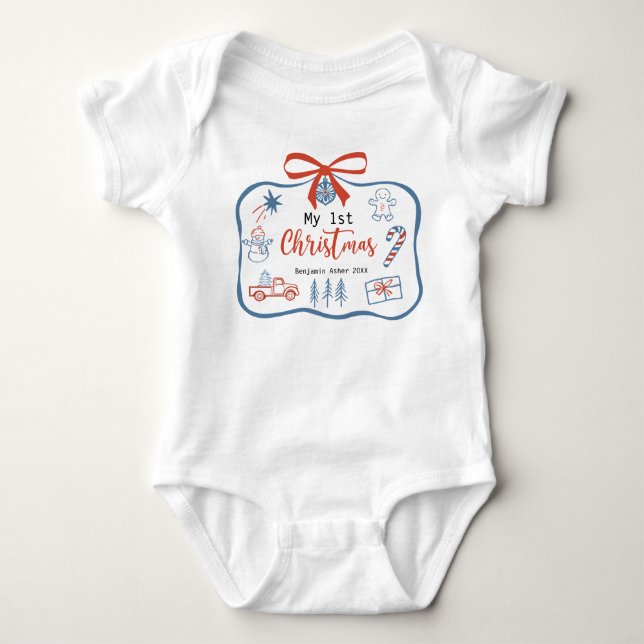 Mon body personnalisé pour mon 1er Noël bébé (Devant)