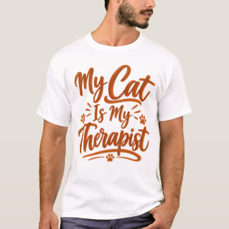 Mon Chat Est Mon Thérapeute T-Shirt Drôle De Chat