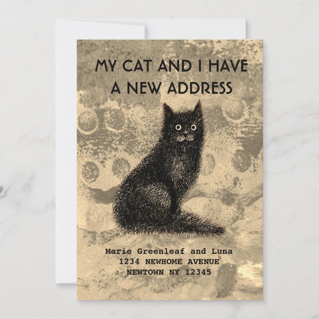 Mon chat et moi avons déménagé Faire-part (Devant)