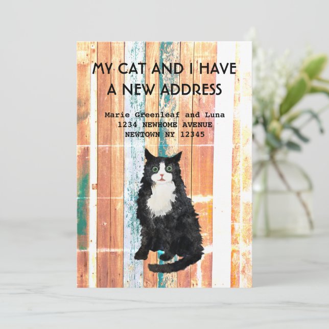 Mon chat et moi avons déménagé Faire-part (Debout devant)