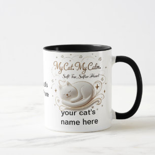 Mon chat Mon calme - Chat blanc amour Mug