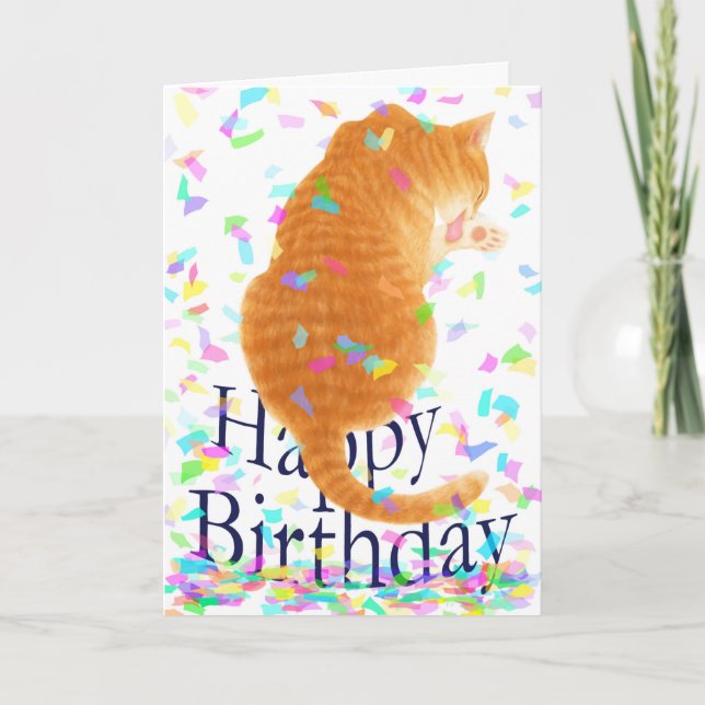 "Mon chat sur ta carte d'anniversaire." Carte de v (Devant)
