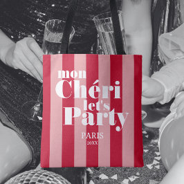 Mon Cherie Let's Party Cherry Red Bold Stripe Tasche