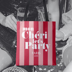 Mon Cherie Let's Party Cherry Red Bold Stripe Tasche