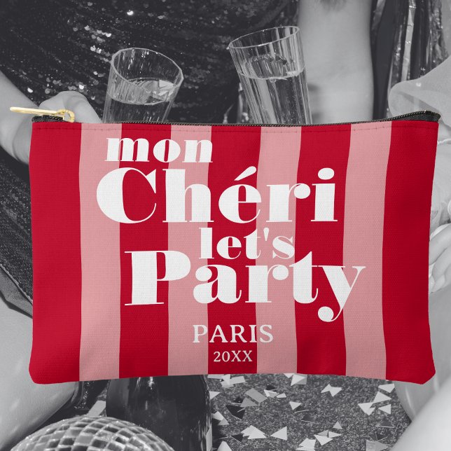 Mon Cherie Let's Party Cherry Red Bold Stripe Zubehörtasche (Von Creator hochgeladen)