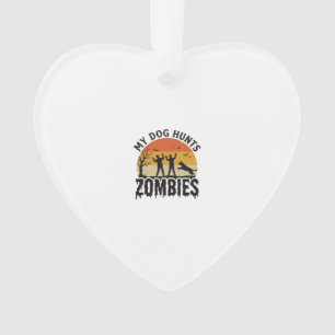 Mon chien chasse les zombies Vintage Halloween Art