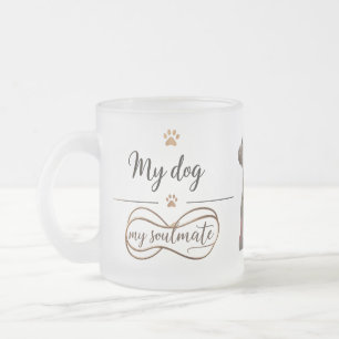 Mon chien, mon poulain" Mug de verre givré (10 oz)