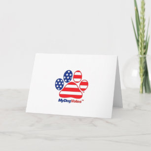 Mon chien vote la carte de voeux des Etats-Unis