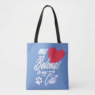 Mon coeur appartient à mon chat Valentine Sac fo