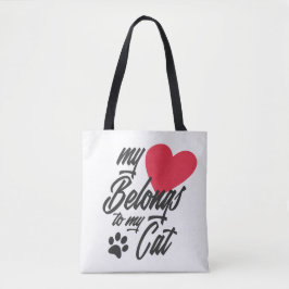 Mon coeur appartient à mon chat Valentine | Sac fo
