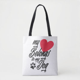 Mon coeur appartient à mon chien Valentine | Sac f
