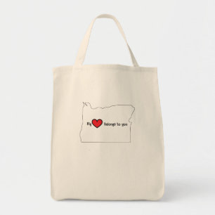 Mon cœur appartient à vous sac en toile d'Oregon