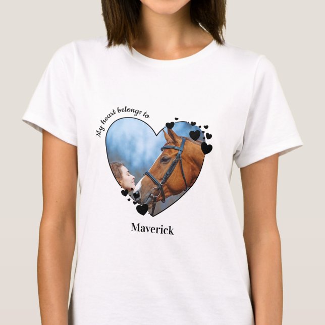 Mon Coeur Appartient Au T-shirt Photo De Cheval Lo (Créateur téléchargé)