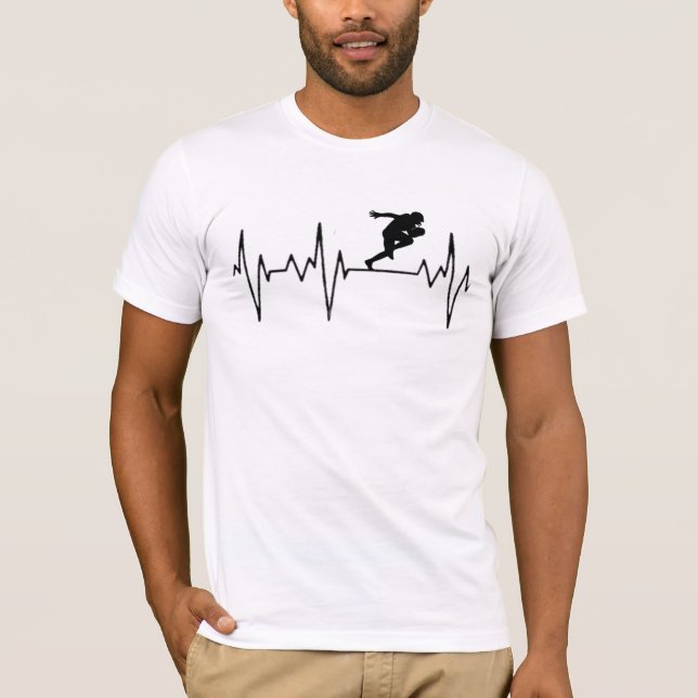 Mon Coeur bat Pour Le Football Américain. T-shirts (Devant)
