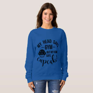 Mon coeur dit sweatshirt de cupcake