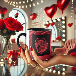Mon coeur doux Rouge brillant Valentine café Mug