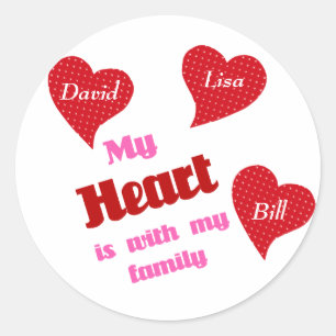 Mon Coeur Est Avec Mes Stickers Familiaux