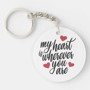 Mon coeur est où tu es Valentin  Porte - clé