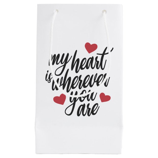 Mon coeur est partout où vous êtes Valentin | Sac  (Devant)