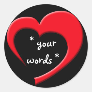 Mon coeur, votre autocollant de mots (rouge sur le