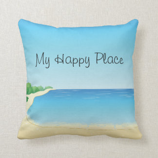 Mon coussin heureux de plage d'endroit