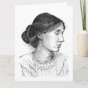 Mon dessin à l'encre de Virginia Woolf carte 2004 
